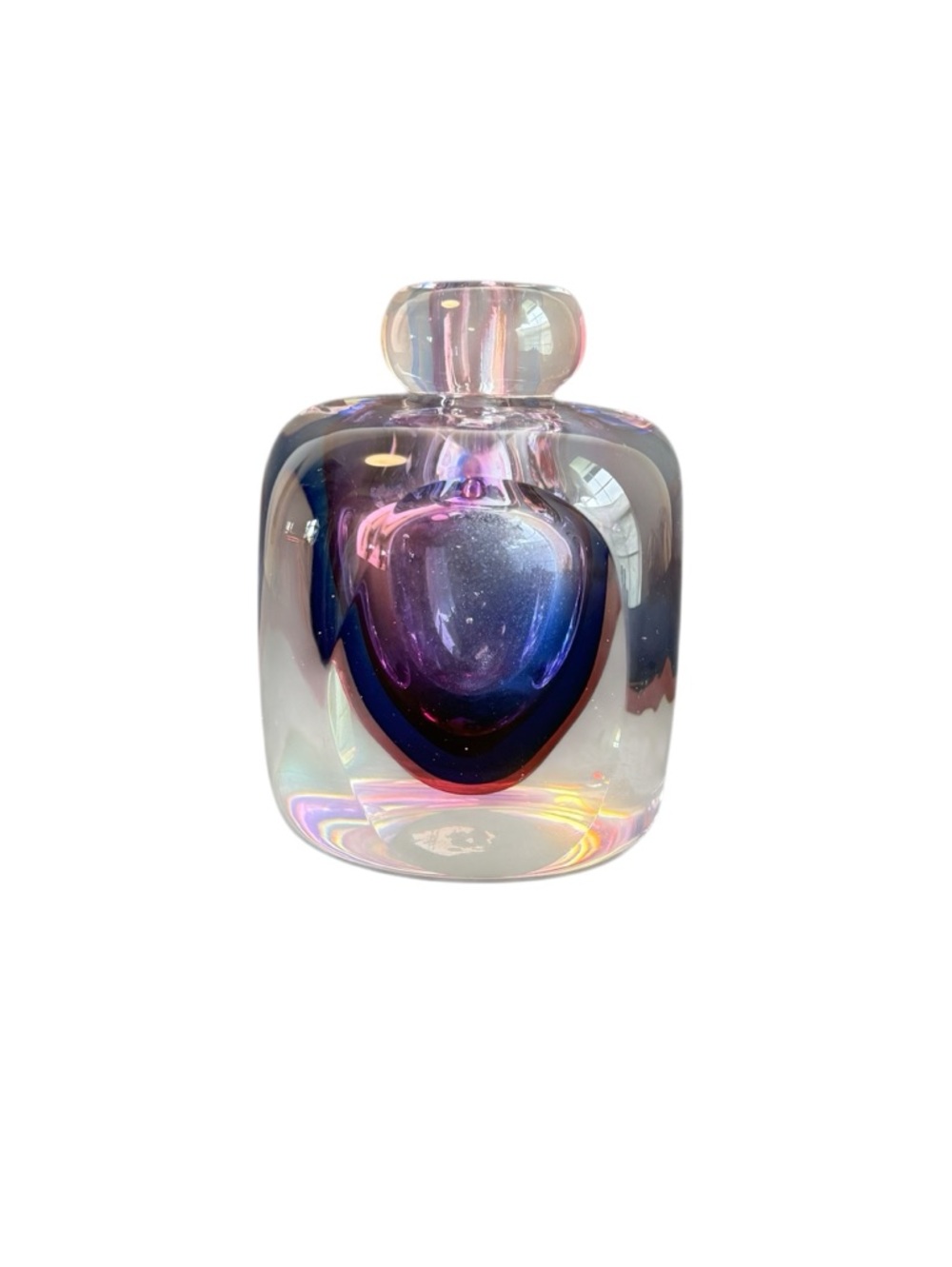 Vintage‎ Summerso Art Glass Bud Vase Purple Pink Blue Murano Style - Picture 2 of 10